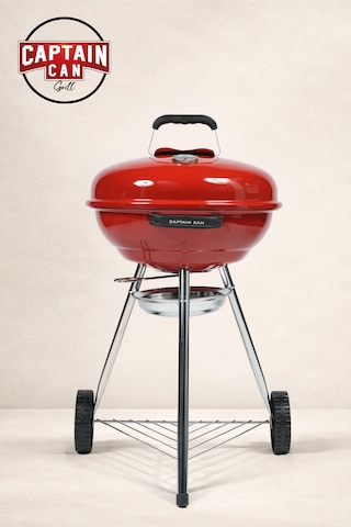 Captain Can Grill Set&go 47 Kömürlü Barbekü I Kömürlü Mangal Kırmızı