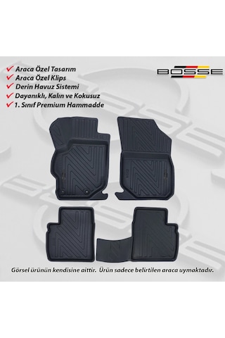 Citroen C - Elysee Paspas Araca Özel 2012 2023 BOSSE 3D Havuzlu Oto Paspas Paspas