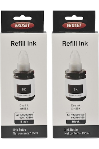Ekoset Canon Pixma G2410 Uyumlu Siyah Mürekkep 2 Adet 135 Ml