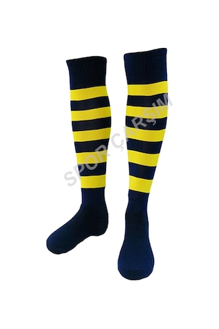 Tam Profesyonel Zebra Futbol Çorabı,Tozluk,Konç Sarı-Lacivert
