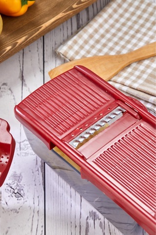 Cooker 5 Bıçaklı Hazneli Lüx Paslanmaz Çelik Rende Ckr3379-kırmızı Kırmızı