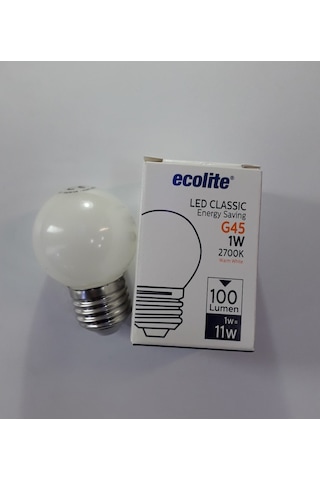Ecolite 5'Li Paket 1W E27 Top Led Ampul Gün Işığı(Sarı Işık)