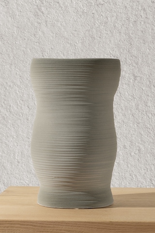 Koza Home Ophelia Taş Dokulu Yeşil Seramik Vazo 19x19x27,5cm 8588 Standart