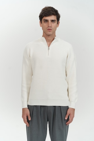 Mathis Ekru Balıkçı Yaka Erkek Triko Kazak Ekru