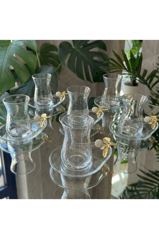 Alfafe Home Özel Seri 6'lı Gümüş Çay Seti , Çay Takımı , Hediyelik , Çeyizlik Gümüş