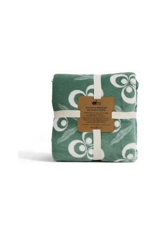 Bigghome Çintemani Yeşil Tek Kişilik Battaniye 150 X 200 Cm Karışık