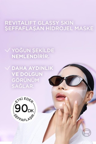 Revitalift Glassy Skin Cam Cilt Görünümü Etkili Şeffaflaşan Işıltı & Nem Veren Hidrojel Yüz Maskesi 3600524259686-11179