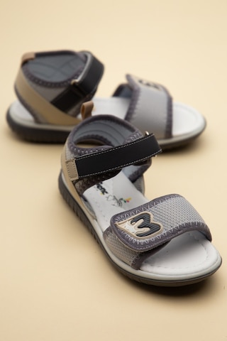 Şirinbebe Ortopedik Erkek Çocuk Sandalet Füme Önü Cırtlı Baskılı-4767