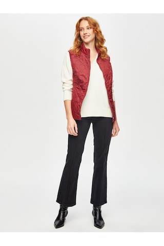 Zincir Nakış Detaylı Kapitone Yelek 69453 U6945340 Bordo