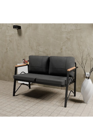 Mb Garden Furnıture Simetri Model, Balkon, Bahçe, Cafe, Metal Koltuk Takımı, Bahçe Takımı , Çay Seti, İkili Süngerli Antrasit