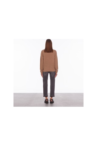 The Kooples Kadın Comfort Fıt Bisiklet Yaka Kahverengi Yün Karışımlı Kazak