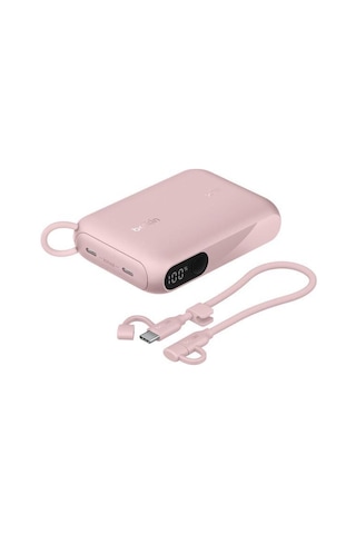 Belkin Bpb027hqpk Boostcharge 10.000 Mah 20w Usb-c Powerbank Dijital Göstergeli Taşınabilir Şarj Cihazı - Pembe Siyah