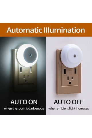 Yaozixa Akıllı Işık Kontrollü Gece Lambası Duvar Tipi Göz Koruyucu Enerji Tasarruflu 4'lü Paket Avrupa Standart Beyaz Işık Beyaz