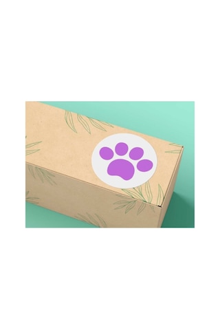 Pembe Paw Sticker Kedi Köpek Pati Pençe Beyaz Arkaplan Yuvarlak Mat Etiket Rosa 3 Cm - 200 Adet Çok Renkli