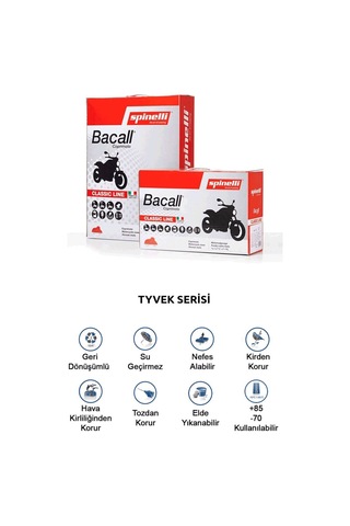 Spinelli Tyvek Motosiklet Brandası E1 Gümüş