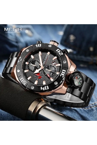 Megır 2219 Tüm Fonksiyonları Aktif Erkek Kol Saati Siyah