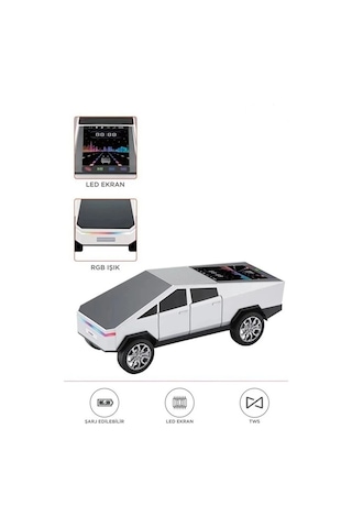 Mepa D68 Cyber Model Araba Tasarımlı Bluetooth Hoparlör 15w Güçlü Ses Rgb Led /tws/usb Beyaz Najmaddin