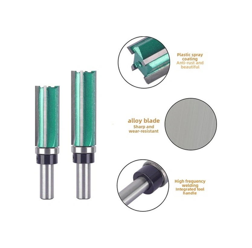 Tongxida Ahşap İşleme İçin 4 Tanağı Kenar Düzeltici, Rulmanlı, Freze Ucu 12 Mm, 2'li Set