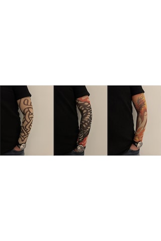 Giyilebilir Dövme 3 Çift 6 Adet Kol Çorap Dövmesi Sleeve Tattoo Set17