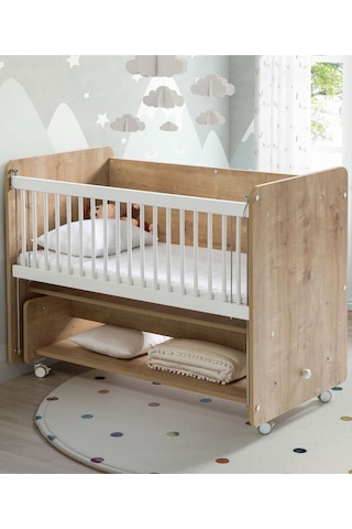 Babywhen Sallanan Ve Tekerlekli Başucu Beşiği 60x120 Cm Ahşap 97b89109123n1 Ahşap
