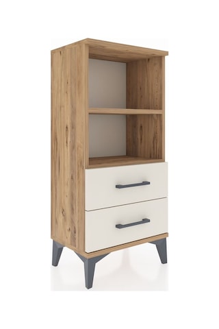 Arges Komodin 2 Raflı 2 Çekmeceli 44x30x96 Çam-aytaşı Çam
