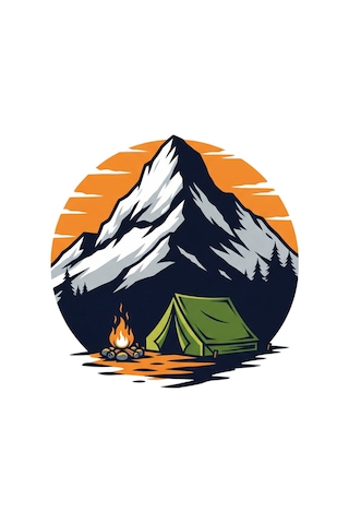 Maki Home Makiteks Siyah Pamuklu Unisex Kanguru Cepli Kapüşonlu Rahat Kesim Camping Baskılı Sweatshirt SiYAH