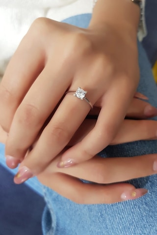 Lieza 925 Ayar Gümüş Tektaş Yüzük Evlilik Teklifi Yüzüğü