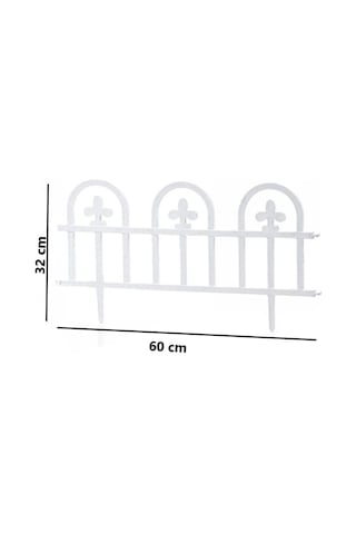 Omnipazar Sy-5992 Estate Plastik Bahçe Çiti 60x32 Cm 4'lü Set Beyaz