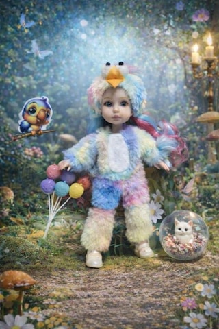 Ctoy Kostümlü Oyuncak Bebek Seti Peluş Kuş Kostümlü Koleksiyonluk Bebek Ctoy-qj183a