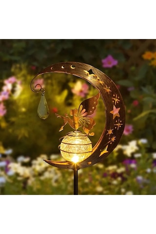 Pazly Bahçe Dekoratif Güneş Enerjili Yer Lambası - Peri Masalı Tasarım, Otomatik Aç/kapa, 6-12 Saat Işık