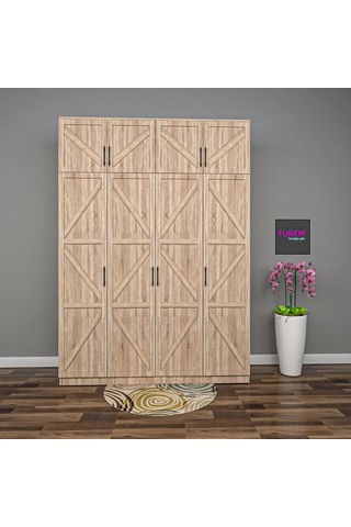 Quart 4 Kapılı Gardrop Mdf Sis Gri