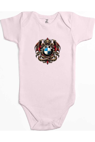 Zepplin Giyim Bmw Logo Ejderha Pembe Bebek Body Zıbın
