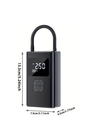 Fastbuy Siyah Kablosuz Dijital Ekranlı Lastik Şişirme Cihazı - Led Işıklı El Pompası