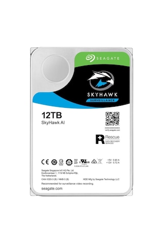 Seagate Skyhawk Aı, St12000ve001, 3.5& Quot , 12tb, 256mb, 7200rpm, Güvenlik, Hdd