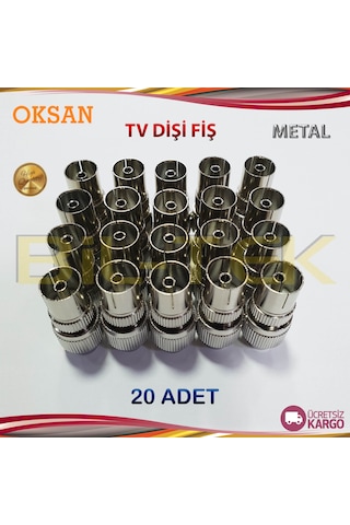 Oksan Metal Tv Dişi Fiş 20 Adet