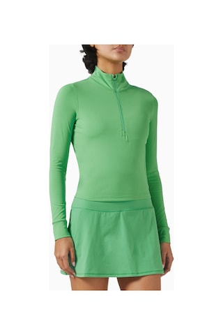 Vuori Studio Half-zip Crop Top, Stretch Knit Spor Ve Şık Üst Yeşil