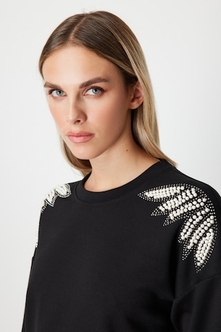 On Fashion On Omuzları İncili Sweat Lacivert