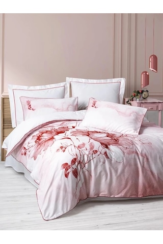 Cotton Box Çift Kişilik Elit Saten Nevresim Takımı Gules Kırmızı Diğer