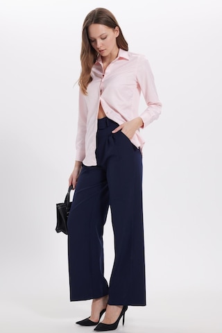 Tudors Kadın Slim Fit Dar Kesim Vücuda Oturan Uzun Kollu Pembe Basic Gömlek-38820 Pembe