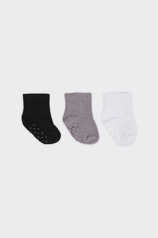 Panço Unisex Beybi Kaydırmaz Tabanlı 3'lü Soket Çorap Seti renkli