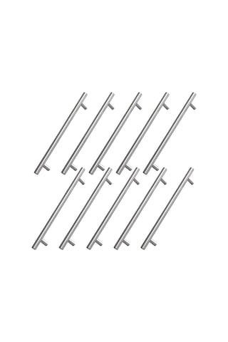Lexroo 10 Adet Pürüzsüz İnox Metal Kulp 192 Mm Mobilya Mutfak Çekmece Dolap Dolabı Kulbu Kulpu Çok Renkli