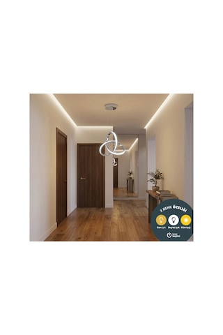 Ares Krom Sarkıt Led Avize 3 Renk Salon, Yemek Masası, Mutfak, Antre Ve Çocuk Odası İçin Gümüş