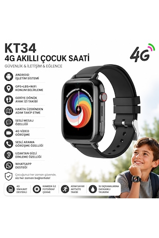 Roxiva KT34 1.78" Sim Kartlı 4G Android Çocuk Akıllı Saati (İthalatçı Garantili)