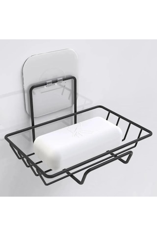 Kendiliğinden Yapışkanlı Atif Tekli Sabunluk Siyah Siyah