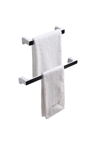 2li Kendinden Yapışkanlı, Dekoratif, Şık, Güçlü Havlu Askısı 25,7cm Ve 46,3cm Siyah&beyaz beyaz 2li Kendinden Yapışkanlı, Dekoratif, Şık, Güçlü Havlu Askısı 25,7cm Ve 46,3cm Siyah&beyaz beyaz