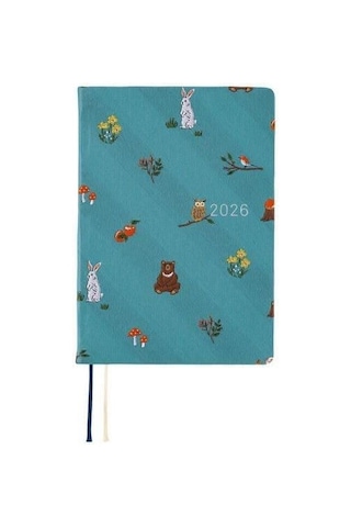 Hobonichi Ajanda Techo Hon - A6 Japanese - Bow & Tie: In The Forest - 2026 Jan Start Mavi