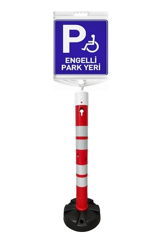 Levhalı Uyarı Dikmesi Seti 120 Cm - Kauçuk Tabanlı-set4