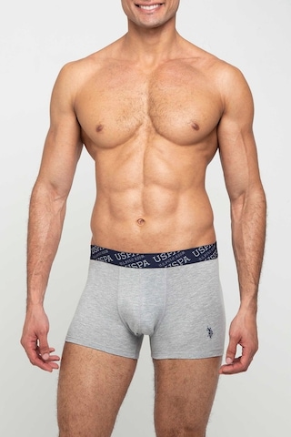 U.S. Polo Assn. Erkek Gri Melanj - Lacivert 2 Li Boxer 80342