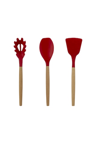 Cook With Love Ahşap Saplı Silikon Servis Seti