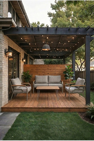 Nova Metal Bahçe Balkon Mobilyası Koltuk Takımı Çay Seti Güneşe Dayanıklı Kumaş 2+1+1 - Vizon